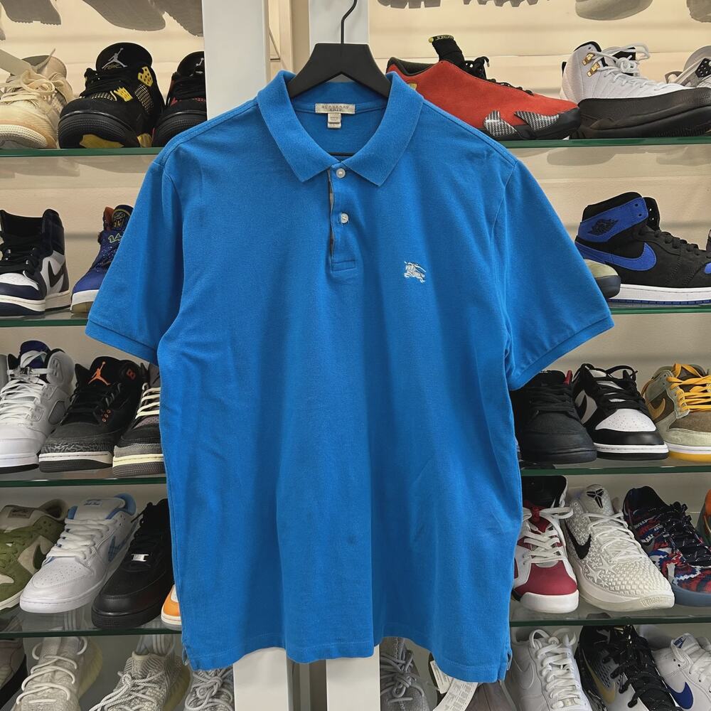 Burberry Brit cotton piqué polo Blue tee size Large L SF